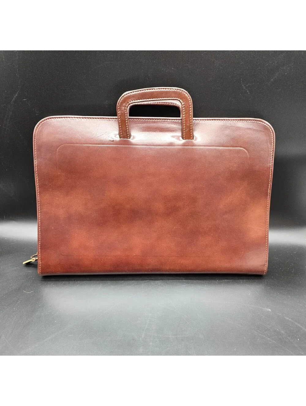 Vintage Wear Best Brown Top Grain Cowhide Leather Zip-Around Portfolio Briefcase